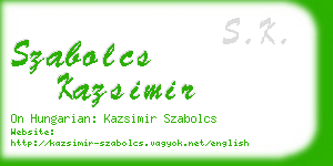 szabolcs kazsimir business card